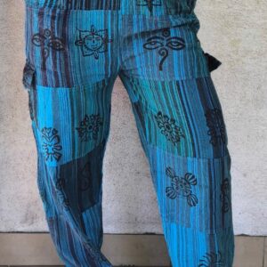 Azur patchwork uniszex nadrág