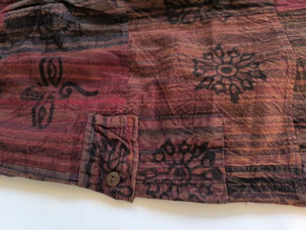 Burgundi patchwork uniszex nadrág - Image 7