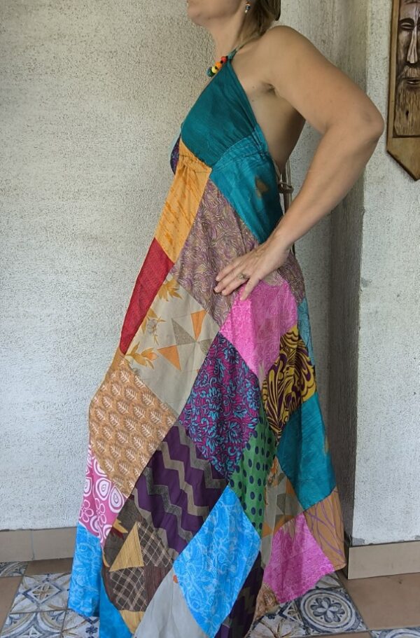 Patchwork maxi ruha zöld bojtos - Image 3