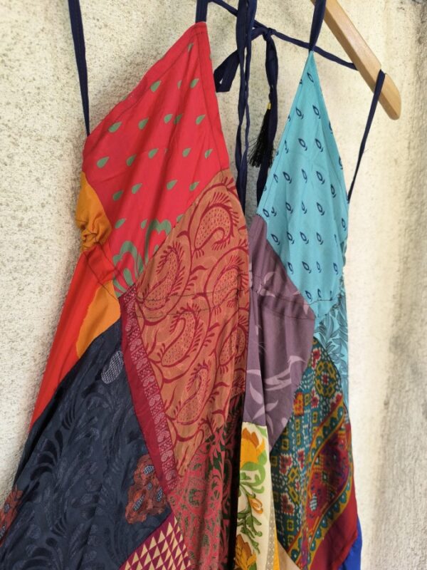 Patchwork maxi ruha fekete bojtos - Image 7