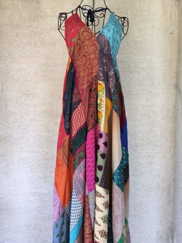 Patchwork maxi ruha fekete bojtos - Image 5