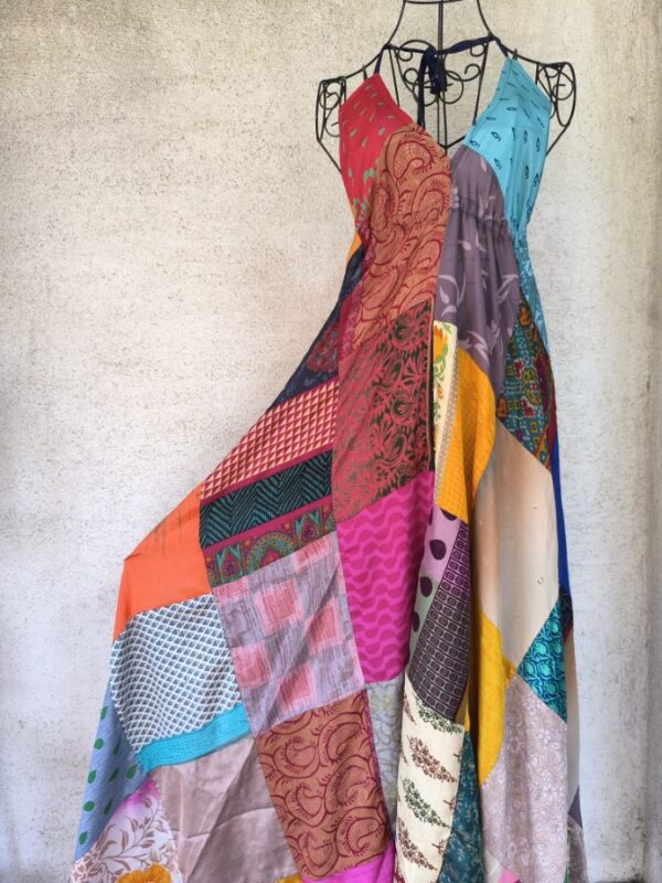 Patchwork maxi ruha zöld bojtos - Image 11