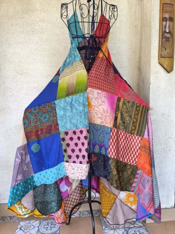 Patchwork maxi ruha zöld bojtos - Image 10