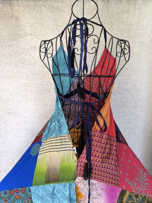 Patchwork maxi ruha zöld bojtos - Image 9