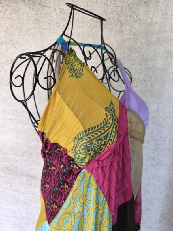 Patchwork maxi ruha kék bojtos - Image 7