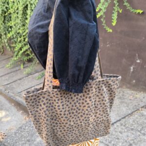 Párducmintás marhabőr shopper táska