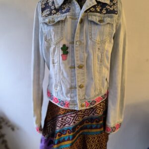 Virágos farmer újrakabát S, M