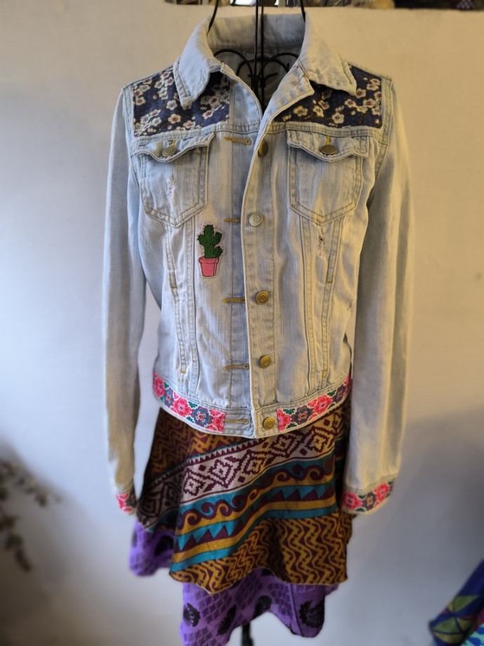 Virágos farmer újrakabát S, M