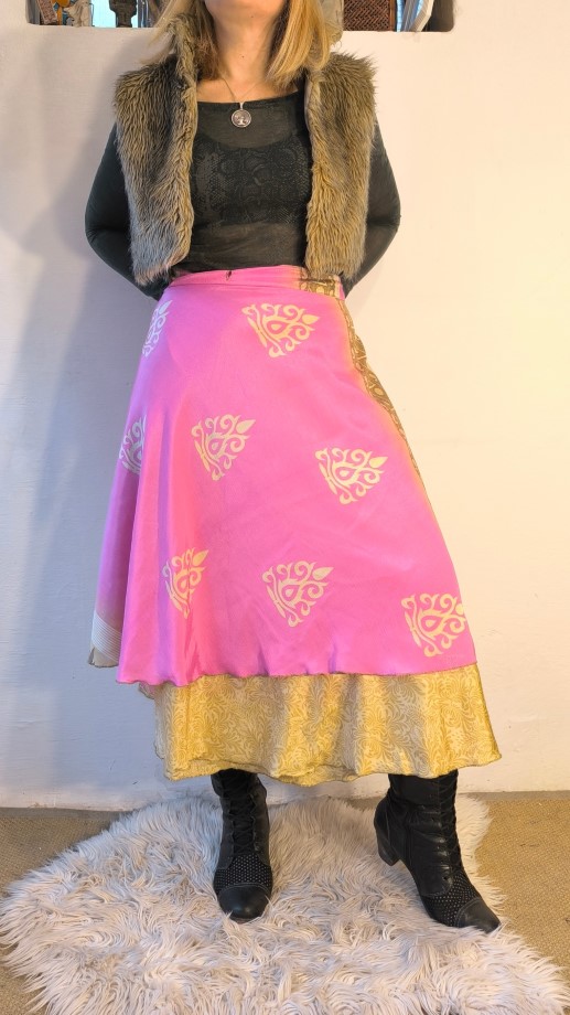 Sivatagi rózsa szári lapszoknya - Image 15