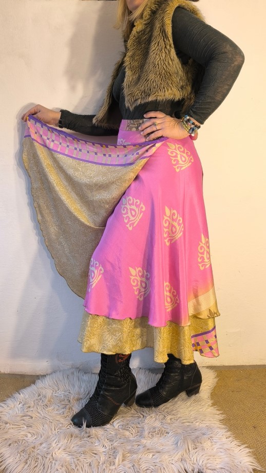 Sivatagi rózsa szári lapszoknya - Image 11