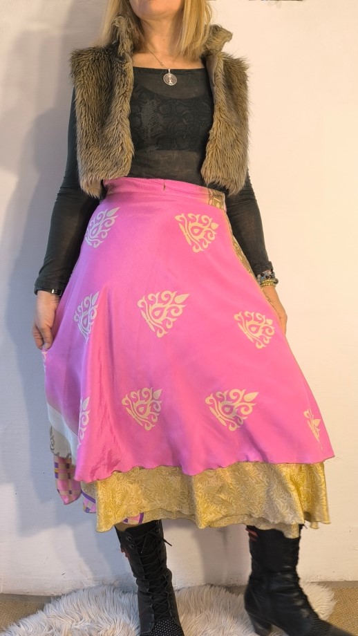 Sivatagi rózsa szári lapszoknya - Image 10