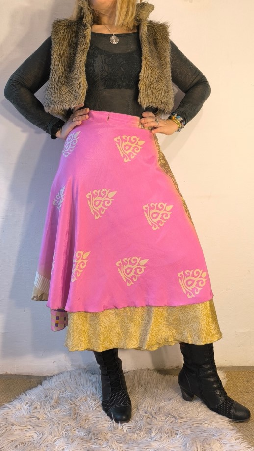 Sivatagi rózsa szári lapszoknya - Image 9