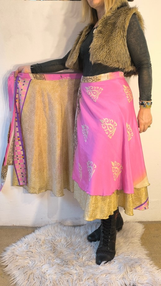 Sivatagi rózsa szári lapszoknya - Image 8