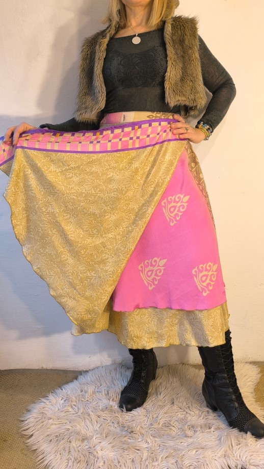 Sivatagi rózsa szári lapszoknya - Image 3