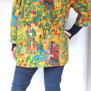 Sárga Frida Kahlo Kantha kimonó