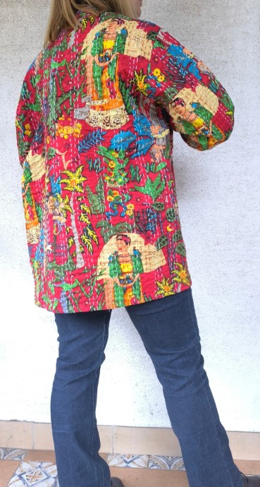 Piros Frida Kahlo Kantha kimonó - Image 4