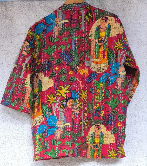 Piros Frida Kahlo Kantha kimonó - Image 3