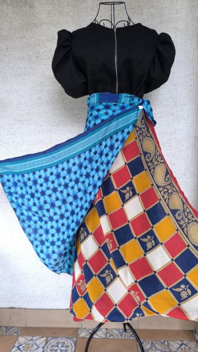 Nefelejcs szári lapszoknya