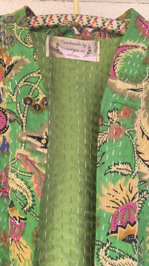 Zöld botanikus Kantha kimonó - Image 4